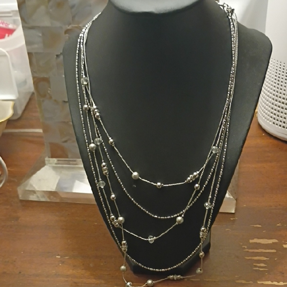 NY Collection Multi-Strand Silver Necklace